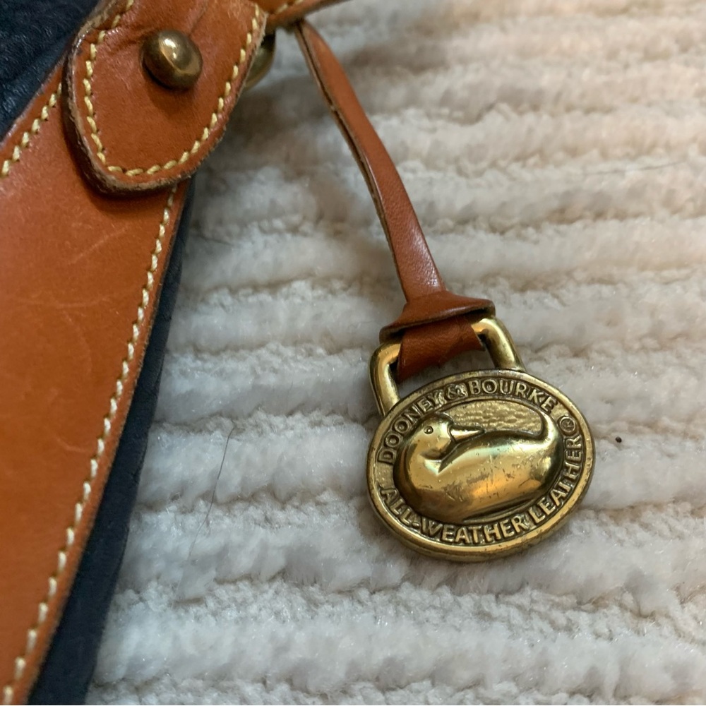 Dooney & Bourke Navy and Brown Vintage Shoulder Bag - Picture 7 of 7